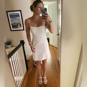 Lilly Pulitzer Shelli Resort White Pineapple Jacquard Stretch Shift Dress